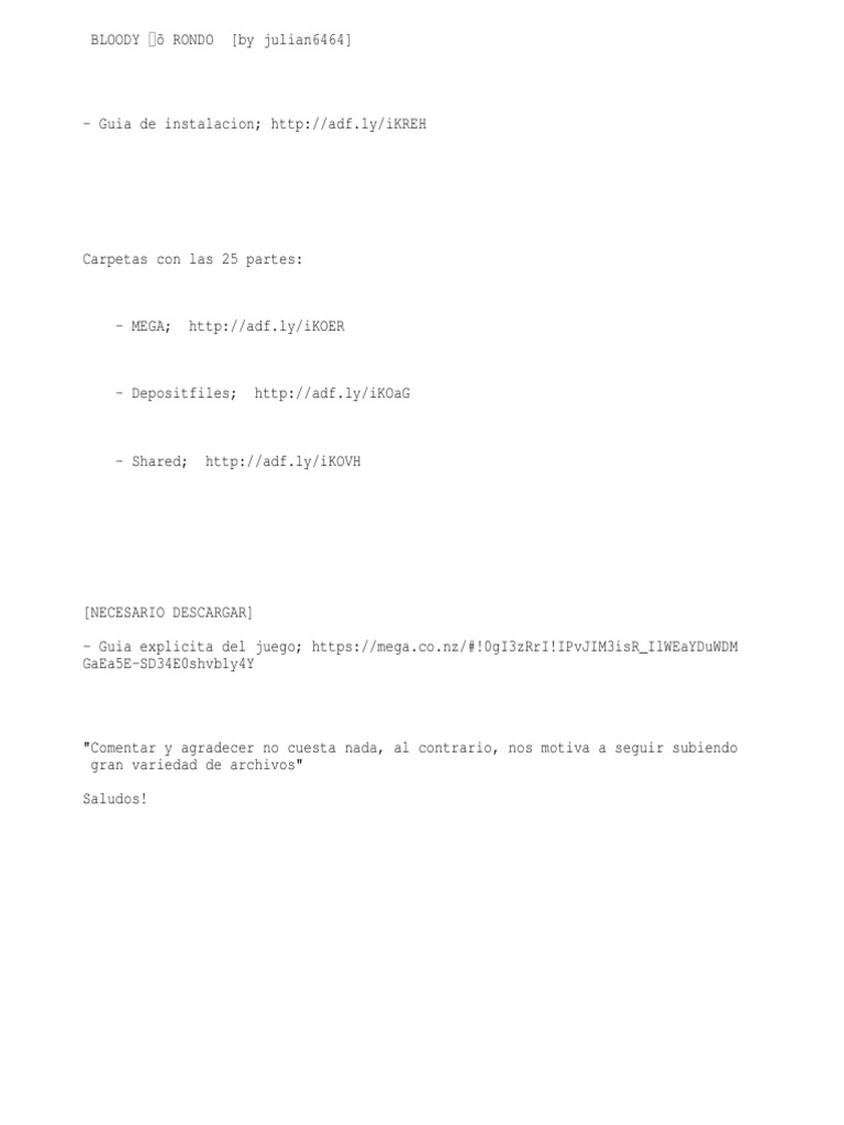 Bloody Rondo Links By Julian6464 Informatica Y Tecnologia De La Informacion