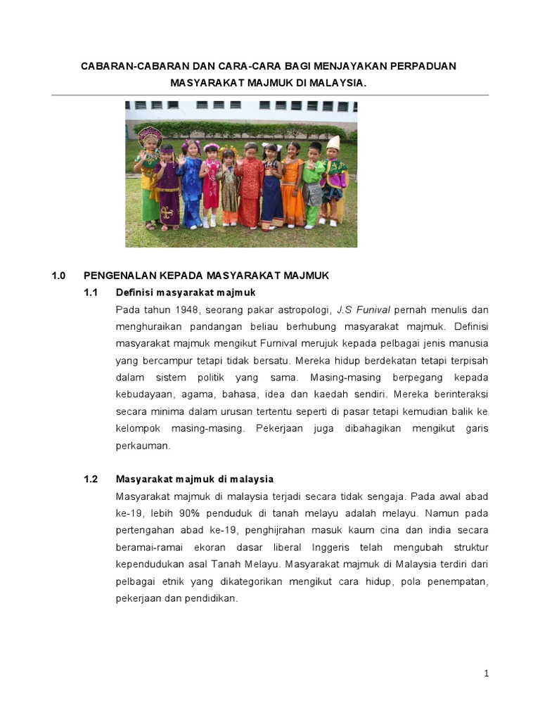 Cabaran Ke Arah Perpaduan Pdf