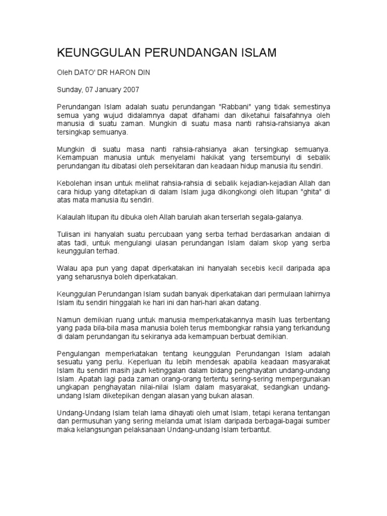 Keunggulan Perundangan Islam Pdf