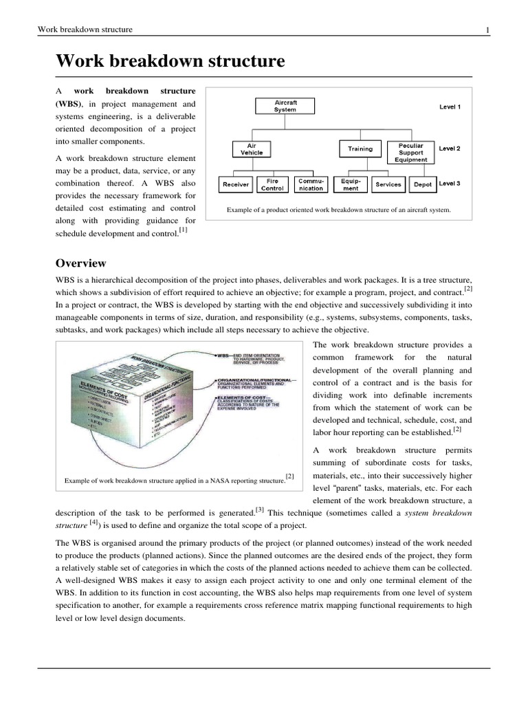 Work Breakdown Structure | PDF | Projects | Engineering