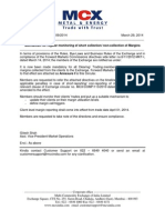 Mechanism For Regular Monitoring of Short Collection/ Non-Collection of Margins