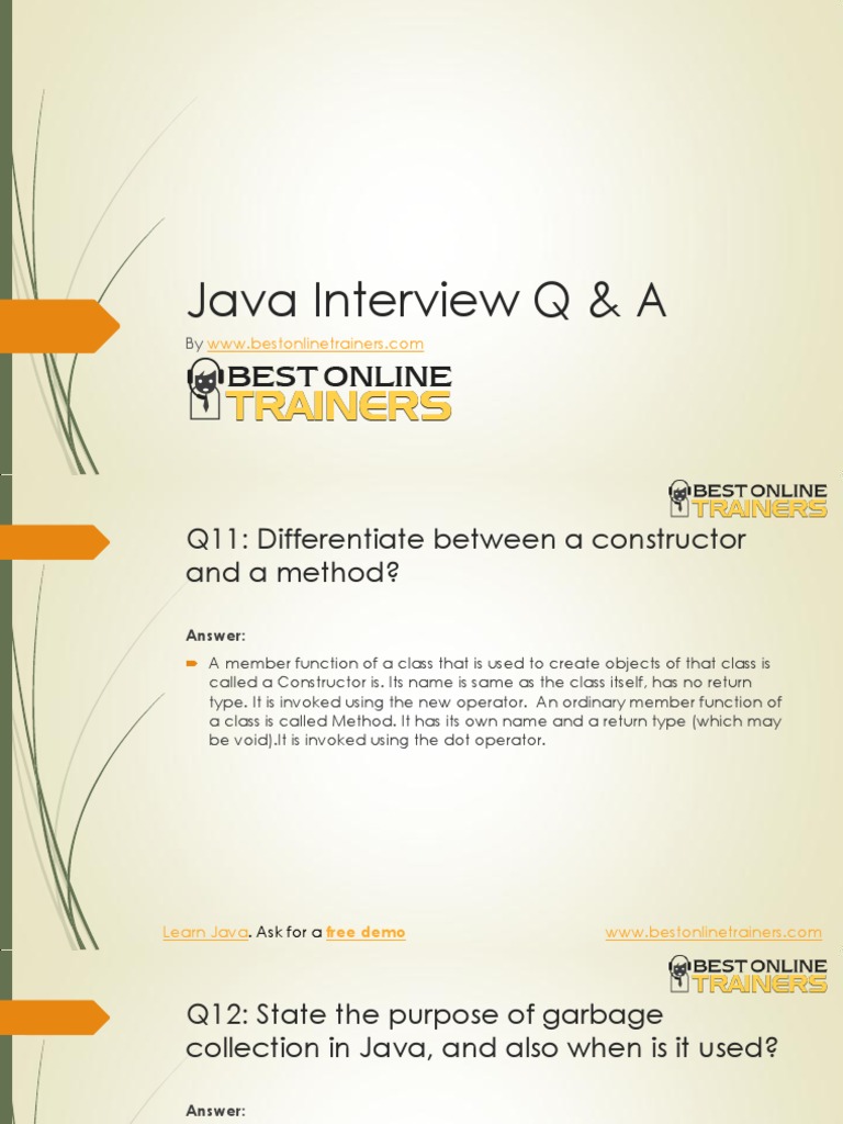 Java Interview Questions and Answers | PDF | Thread (Computing ...