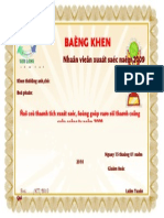 Baèng Khen: Nhaân Vieân Xuaát Saéc Naêm 2009