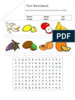 Fruit Word Search: Apple Banana Grapes Kiwi Lemon Orange Peach Pear