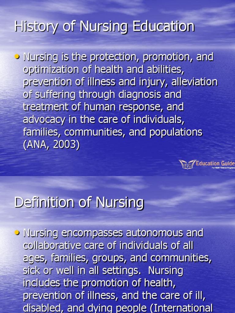 History of Nursing Education PDF Nursing Hospital