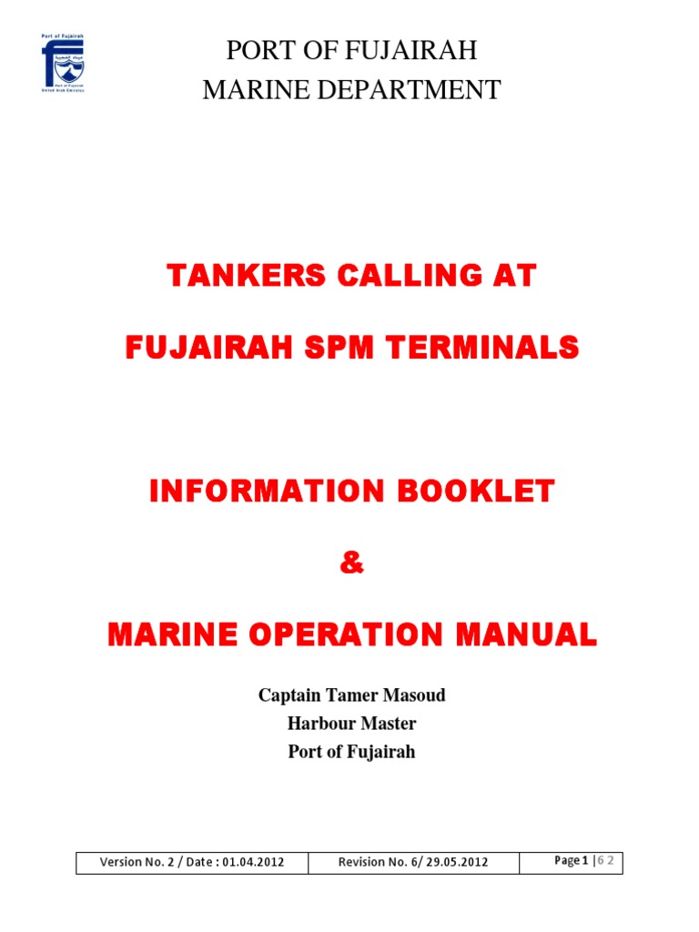 Fujairah SPM Terminals Operation Manual | PDF | Oil Tanker | Water ...