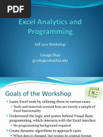 Excel Analytics and Programming