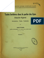 Textes berbères dans le parler des Irjen (Kabylie-Algérie) Tome I - André Picard 1958