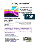 2014 Apr. Open Retreat and Dinner Retreat Flyer - The Road To Resurrection FINAL