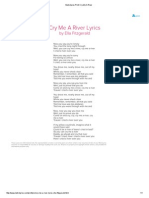 Lyrics Print Cry Me