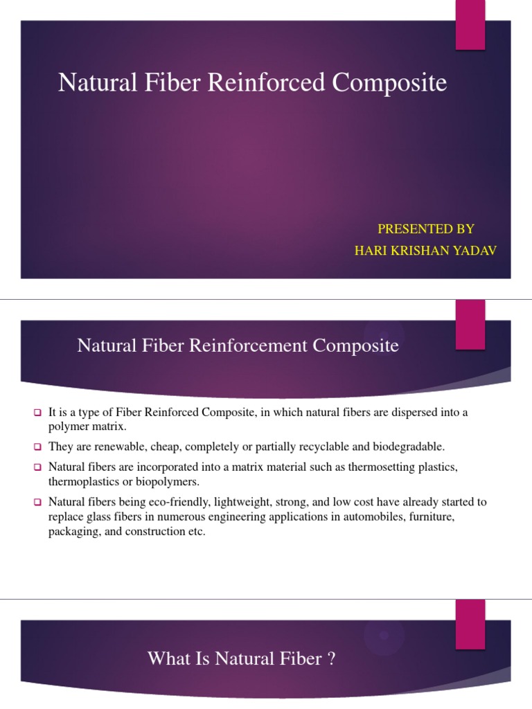 Natural Fiber Reinforced Composites Overview | PDF | Composite Material ...