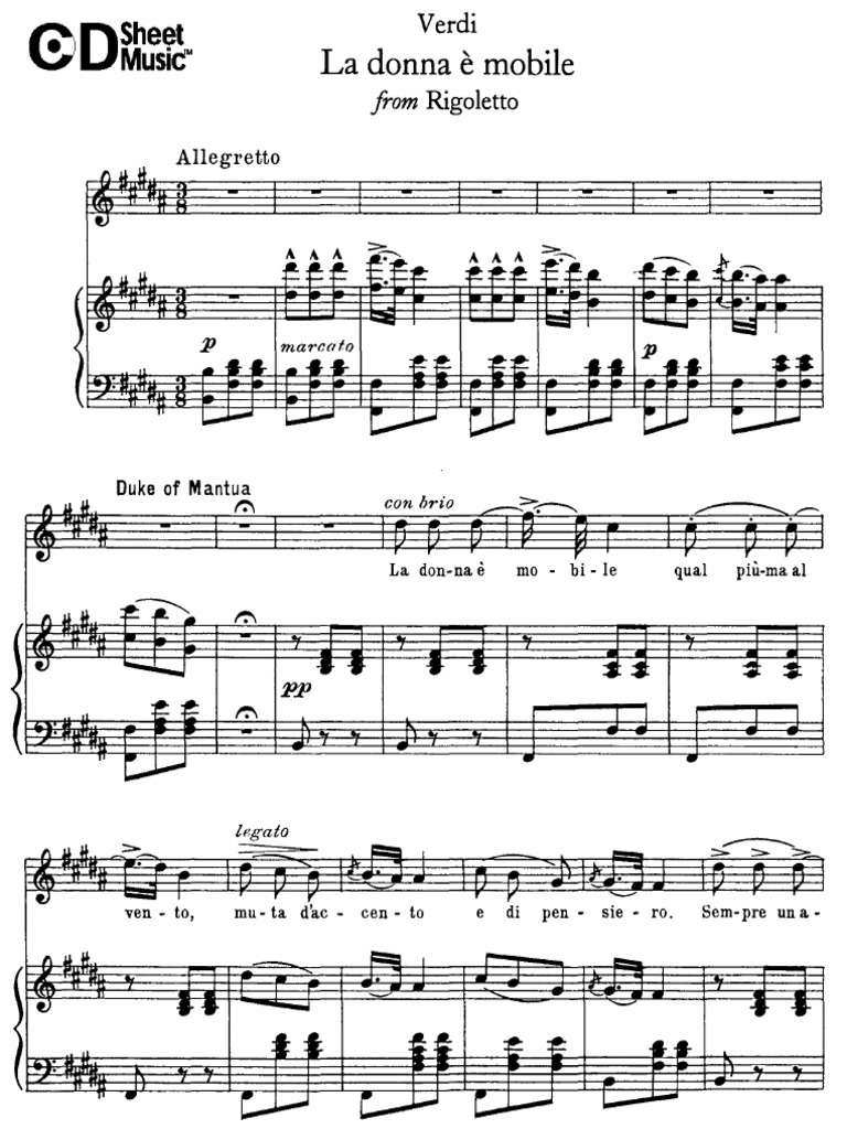 Paroles De Giuseppe Verdi La Donna è Mobile
