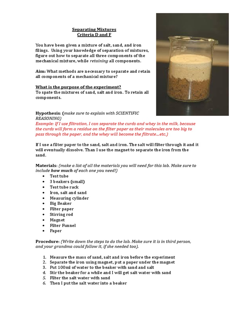 Solubility Lab Report Filtration Mixture