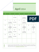 April 2014 Group Class Calendar