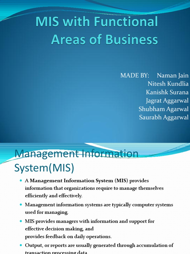 Overview of Management Information Systems | PDF | Enterprise Resource ...