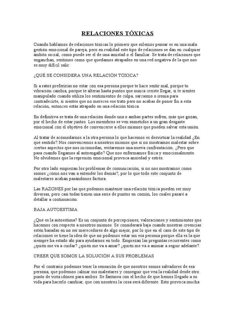 Cómo identificar y salir de relaciones tóxicas | PDF | Autoestima | Amor