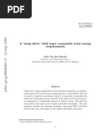 A Warp Drive With More Reasonable Total Energy Requirements