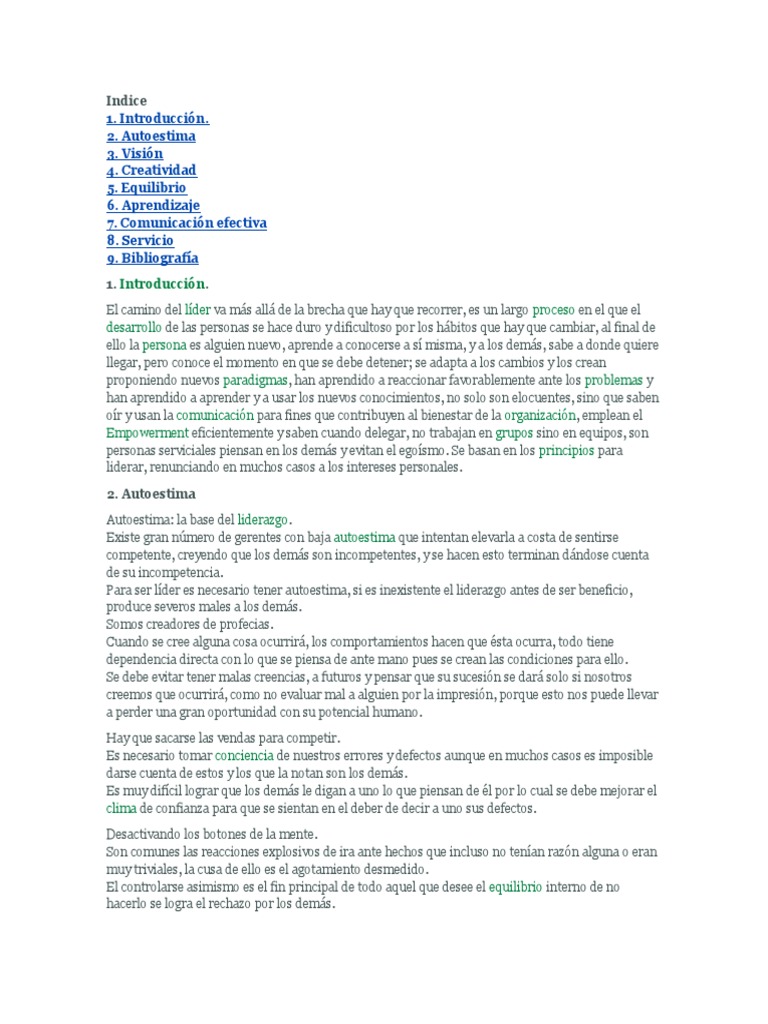 Claves del Liderazgo Efectivo y Autoestima | PDF | Autoestima | Liderazgo