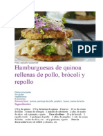 Hamburguesas de Quinoa Rellenas de Pollo, Brócoli y Repollo