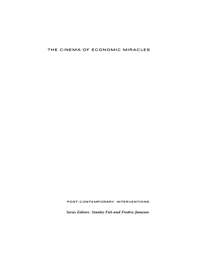 The Cinema of Economic Miracles PDF Jacques Lacan Psychoanalysis