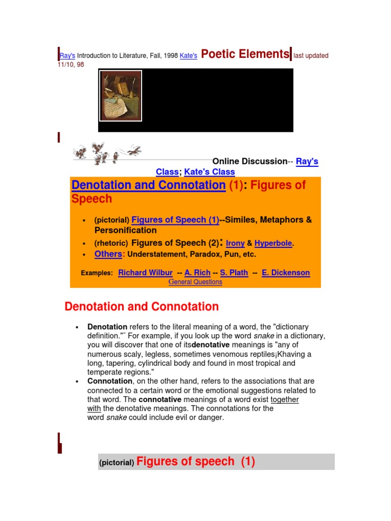 Connotation and Metaphor in Poetry | PDF | Irony | Metaphor