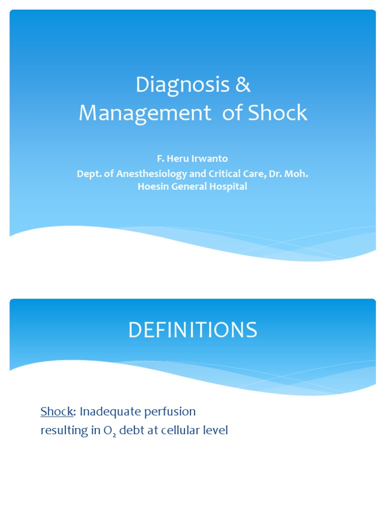 Diagnosis and Management of Shock | PDF | Self-Improvement | Wellness