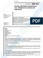 NBR 7024 (Fev 2002) - Veículos Rodoviários Automotores Leves - Medição Do Consumo de Combustível