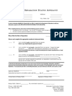 Marital Separation Status Affidavit