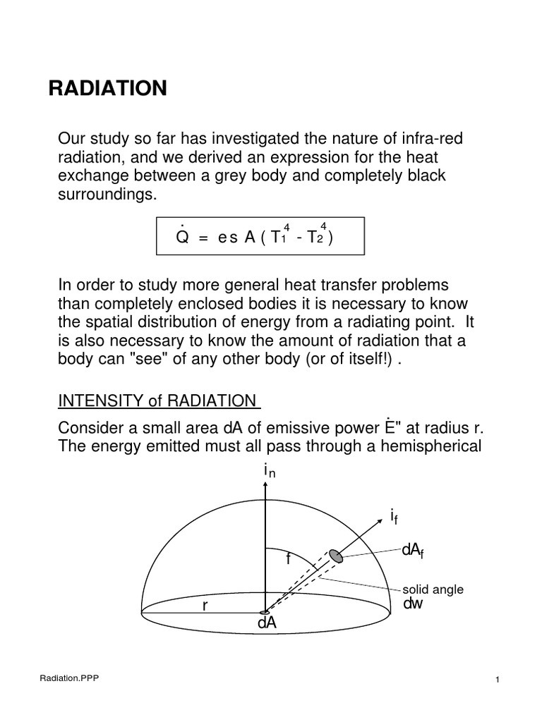 Radiation | PDF | Heat Transfer | Heat