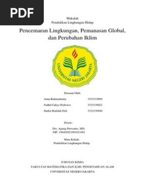 Makalah Plh Pencemaran Lingkungan Pemanasan Global Dan Perubahan Iklim