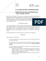 Convocatoria Servico Social Profesional Etc PDF