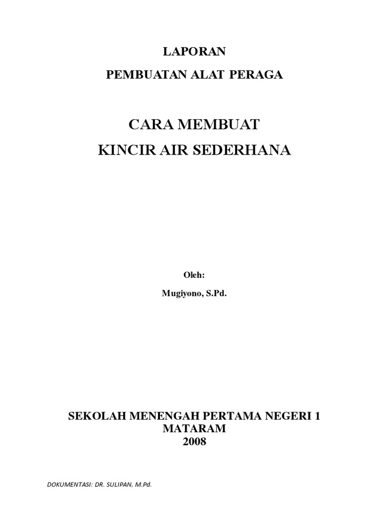 Laporan Alat Peraga Kincir Air