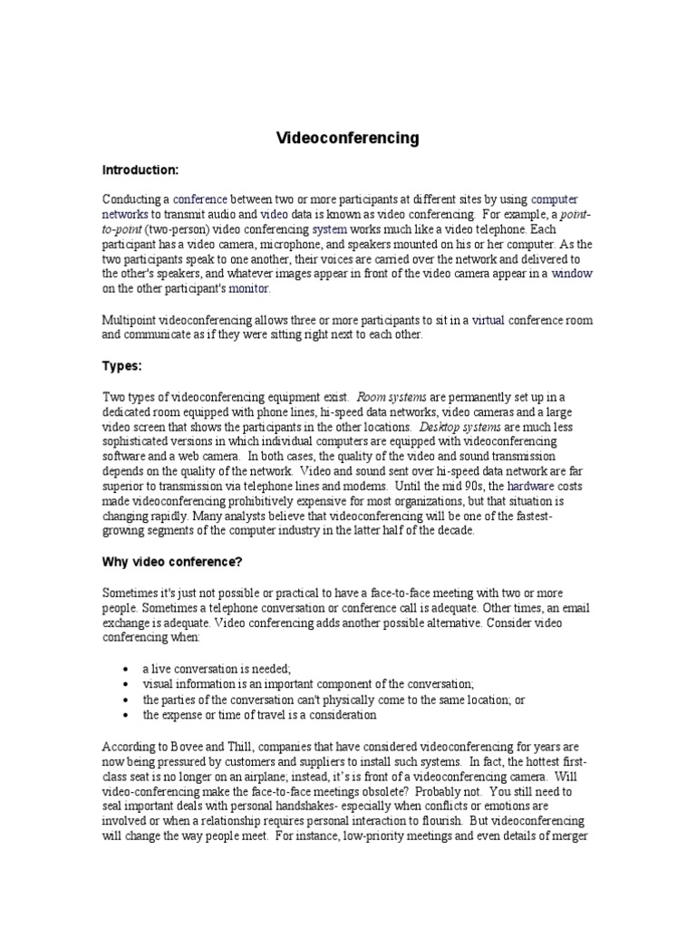Telco Video Conferencing Guide | PDF | Videoconferencing ...