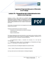 Lectura 10 - Perspectivas de La Administración de La Salud en Las Empresas