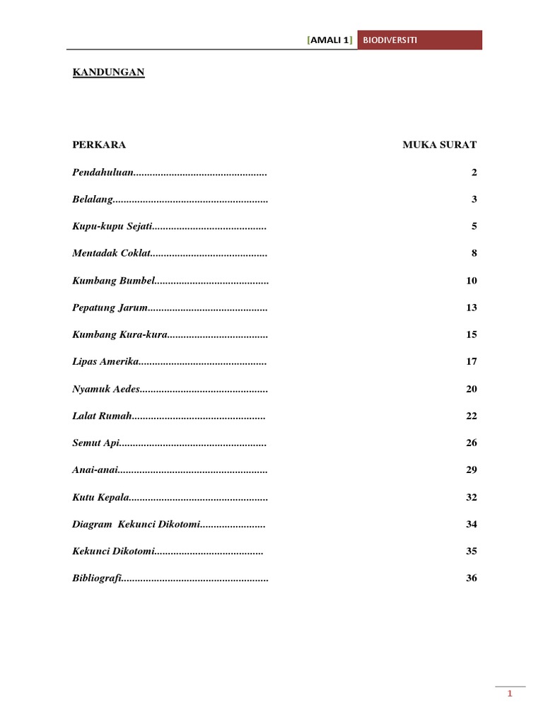 Amali 1 Serangga Pdf