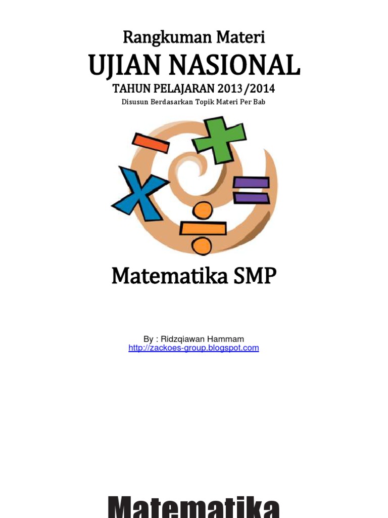 Rangkuman Materi UN Matematika SMP