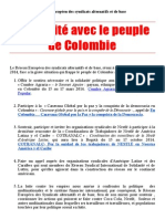 2014 - 3 - 16 - Solidarité Avec Le Peuple de Colombie