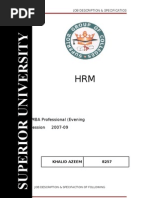 Download JobDescriptionspecificationbyKhalidAzeemSN21607826 doc pdf