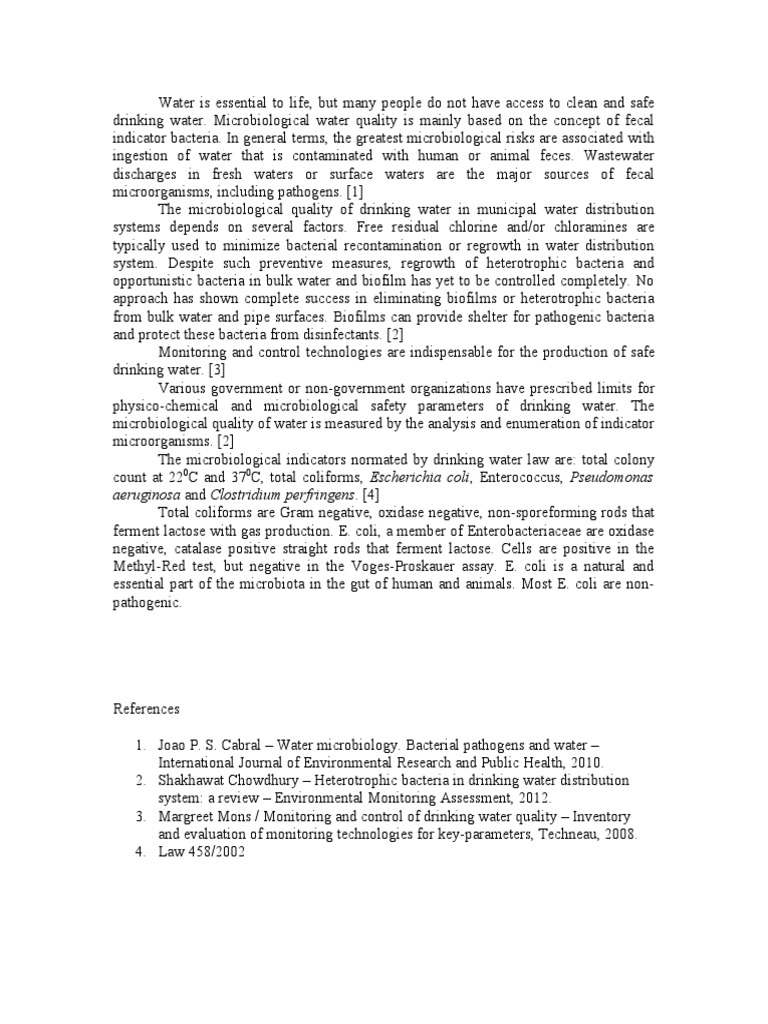 Monitoring of Water Quality | PDF | Bacteria | Drinking Water