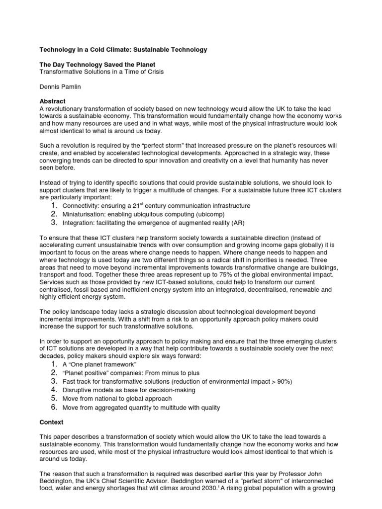 Sustainable Technology | PDF | Augmented Reality | Sustainability