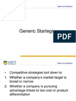 Generic Startegies: Name of Institution