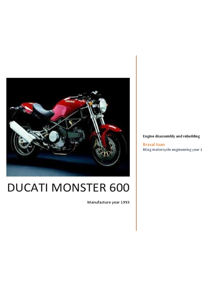 Ducati Monster 600 Engine Manual | PDF | Piston | Clutch