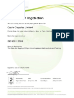 Certificate of Registration: Castle Claysales Limited