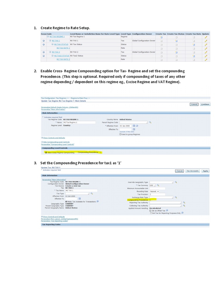 Compounding Taxes In Oracle R12 E Business Tax PDF Tax Rate
