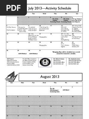 Activity Schedule