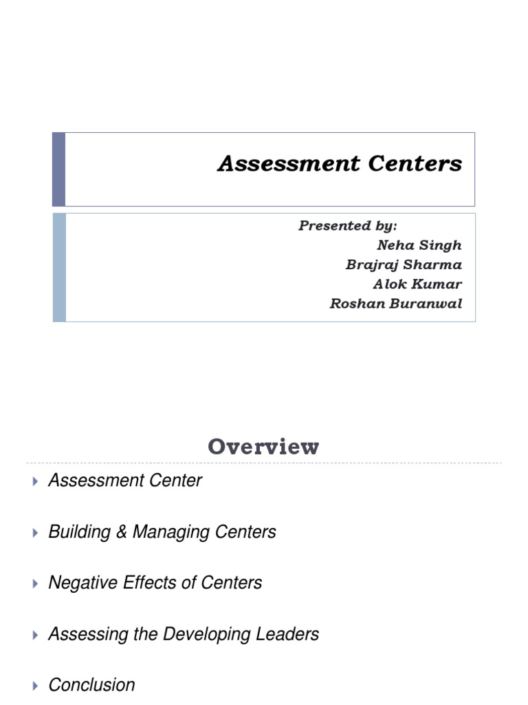 Optimizing Assessment Centers for Leadership Selection | PDF ...