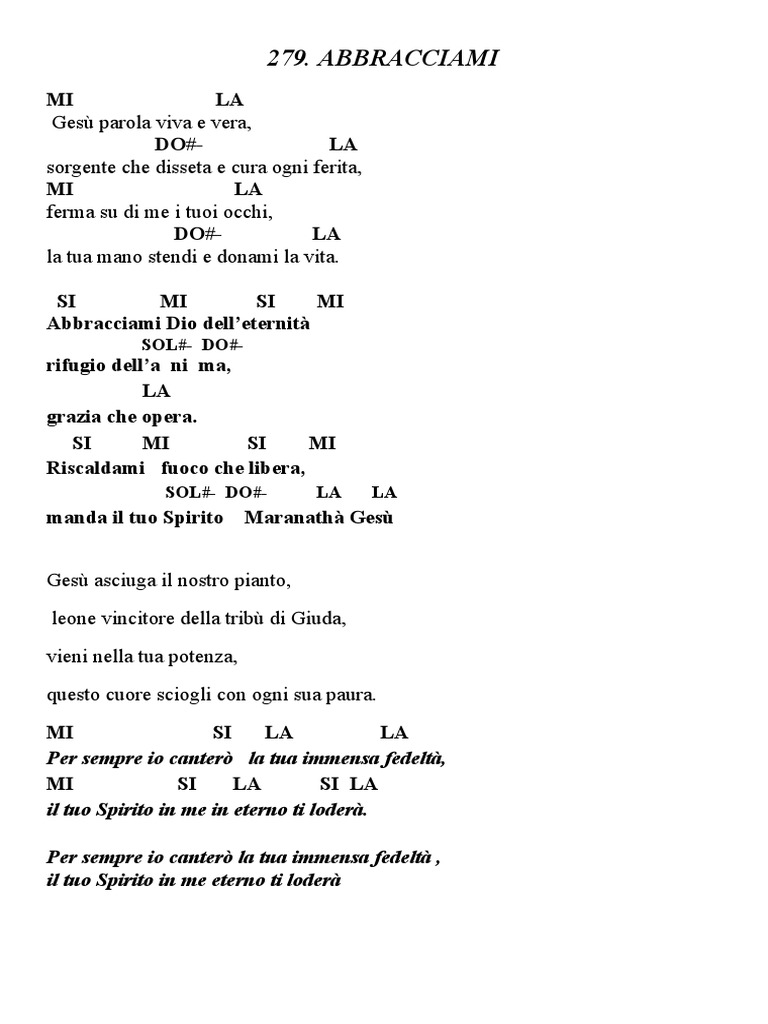 Il Canto Dell Amore Testo E Accordi