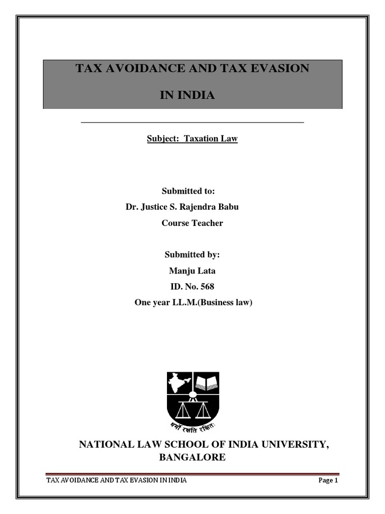 Tax Avoidance PDF Tax Avoidance Taxes