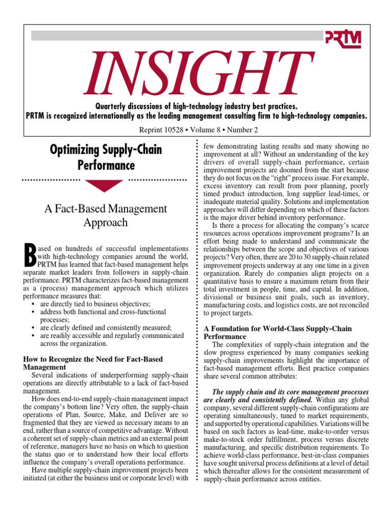 A Fact-Based Management Approach | PDF | Supply Chain | Benchmarking