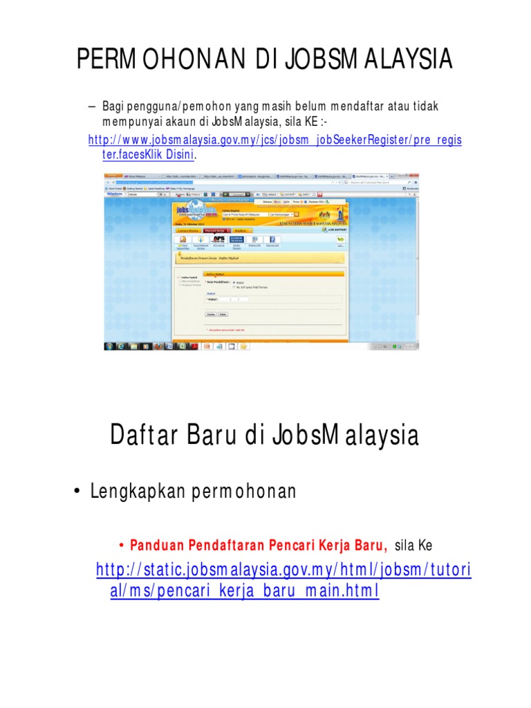 Bahan Taklimat Jobmalaysia Dari Spp Pdf